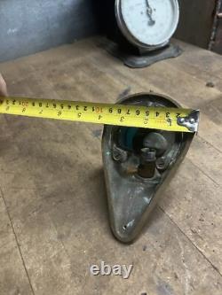 Vintage Old Perko Boat Ship Maritime Blue Glass Bow Light Lamp Brass Parts USA