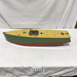 Vintage Orkin Craft Speedboat Wooden Boat Incomplete \ Parts \ Repair RARE