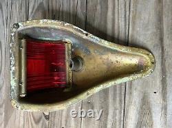 Vintage PAIR Of Boat Running Lights Red Green Brass AS IS Sold As Parts Restore