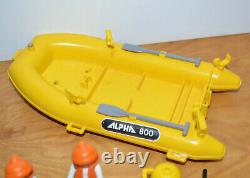 Vintage PLAYMOBIL ALPHA 800 Raft Boat Playset Parts Lot Figures Accessories 1984