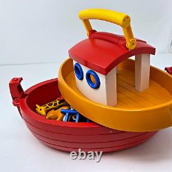 Vintage PLAYMOBIL / Geobra Noah's ARK Animals and Humans figurines 2 parts boat