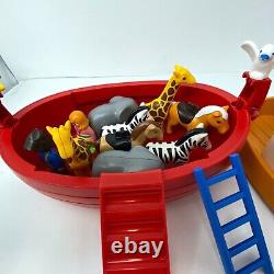 Vintage PLAYMOBIL / Geobra Noah's ARK Animals and Humans figurines 2 parts boat