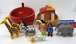 Vintage PLAYMOBIL / Geobra Noah's ARK Animals and Humans figurines 2 parts boat