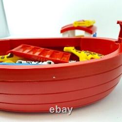 Vintage PLAYMOBIL / Geobra Noah's ARK Animals and Humans figurines 2 parts boat