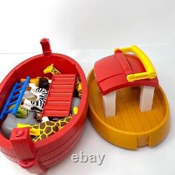 Vintage PLAYMOBIL / Geobra Noah's ARK Animals and Humans figurines 2 parts boat