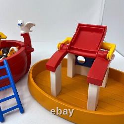 Vintage PLAYMOBIL / Geobra Noah's ARK Animals and Humans figurines 2 parts boat