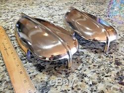 Vintage Pair Of Heavy Cast Polished Bronze Chris Craft 12 Streamlined Vents