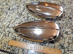 Vintage Pair Of Heavy Cast Polished Bronze Chris Craft 12 Streamlined Vents