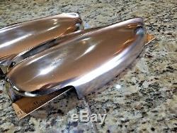 Vintage Pair Of Heavy Cast Polished Bronze Chris Craft 12 Streamlined Vents