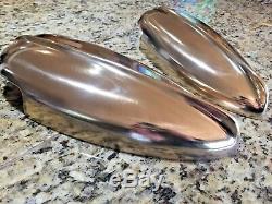 Vintage Pair Of Heavy Cast Polished Bronze Chris Craft 12 Streamlined Vents