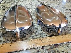 Vintage Pair Of Heavy Cast Polished Bronze Chris Craft 12 Streamlined Vents