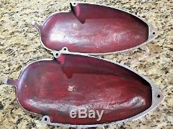 Vintage Pair Of Heavy Cast Polished Bronze Chris Craft 12 Streamlined Vents