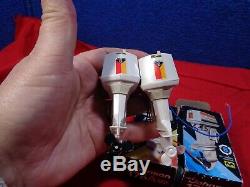 Vintage Pair Of Toy Boat Outboard Motors Sold For Parts Or Restoration