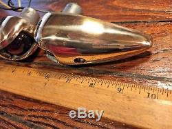 Vintage Pair Polished Brass/bronze Teardrop Side Mount Running Lights Glass Lens