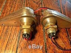 Vintage Pair Wilcox Crittenden Bronze Teardrop Running Lights With New Led Bulbs