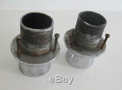Vintage Pair of Transom Mount Thru Hull 3 Brass/Nickel Plated Exhaust Tips (NR)