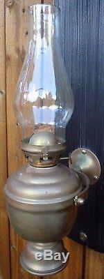 Vintage Perko 7 Brass Oil Ship Lamp Light + Gimbal + Glass Chimney Authentic