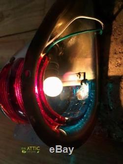 Vintage Perko Boat Bow Navigation Light Glass Lens Chris Craft Century