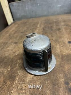 Vintage Perko Boat Ship Maritime Brass Blue Red Glass Bow Light Lamp Parts USA