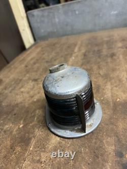 Vintage Perko Boat Ship Maritime Brass Blue Red Glass Bow Light Lamp Parts USA