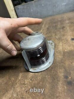 Vintage Perko Boat Ship Maritime Brass Blue Red Glass Bow Light Lamp Parts USA