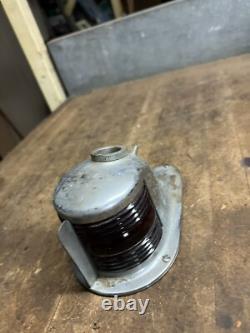 Vintage Perko Boat Ship Maritime Brass Blue Red Glass Bow Light Lamp Parts USA
