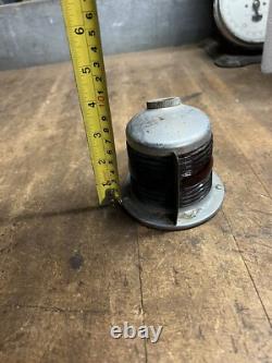 Vintage Perko Boat Ship Maritime Brass Blue Red Glass Bow Light Lamp Parts USA