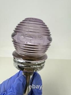 Vintage Perko Purple Beehive Glass Stern Boat Light For Parts / Repair