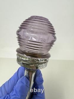Vintage Perko Purple Beehive Glass Stern Boat Light For Parts / Repair