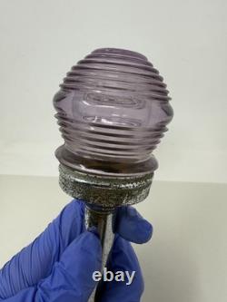 Vintage Perko Purple Beehive Glass Stern Boat Light For Parts / Repair