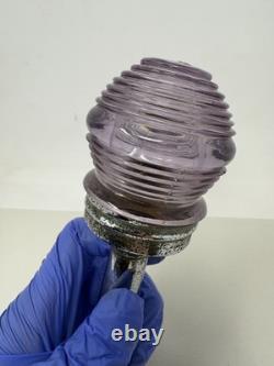 Vintage Perko Purple Beehive Glass Stern Boat Light For Parts / Repair