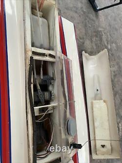 Vintage Pickle Fork RC Boat With K&B 3.5 Outboard Motor Plus Remote Parts Repair