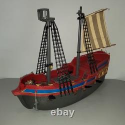 Vintage Playmobil 3940 Large Pirate Ship Galleon INCOMPLETE FOR PARTS & PIECES