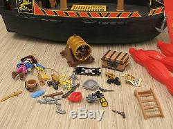Vintage Playmobil Blackbeards Pirate Ship Sail Boat Many Parts