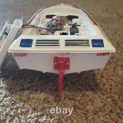 Vintage Playtron High Speed R/C E. P. Boat Candy With Box Untested Parts Only