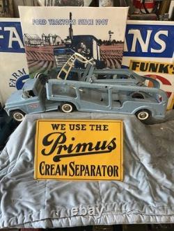 Vintage Pressed Steel Buddy L Boat Transport Hauler Semi Truck