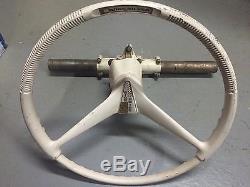 Vintage Quicksilver Ride Guide Boat Metal steering wheel helm complete w cable
