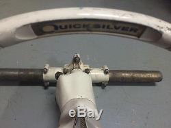 Vintage Quicksilver Ride Guide Boat Metal steering wheel helm complete w cable
