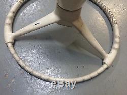 Vintage Quicksilver Ride Guide Boat Metal steering wheel helm complete w cable