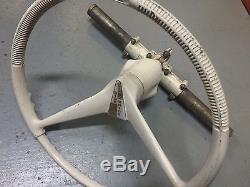 Vintage Quicksilver Ride Guide Boat Metal steering wheel helm complete w cable