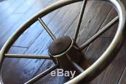 Vintage RARE 15 Chrome Boat Steering Wheel With Teak Wood Hot Rod Rat Rod Woody