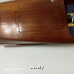 Vintage RC 27 wood boat hull with untested parts inside