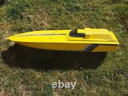 Vintage RC Boat Hull 54 fiberglass winter project blemish for parts or repair