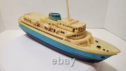 Vintage RC Boat Ocean Liner Style. Hong Kong. PARTS AS-IS CONDITION. No Remote