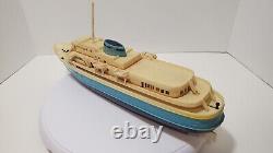 Vintage RC Boat Ocean Liner Style. Hong Kong. PARTS AS-IS CONDITION. No Remote