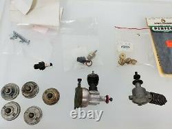 Vintage RC Boat or Plane Engine Parts Accessories in Tote New & Used Items Lot