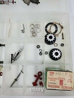 Vintage RC Boat or Plane Engine Parts Accessories in Tote New & Used Items Lot