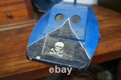 Vintage RC Gas Engine Model Boat Hydroplane Racing Wood for Parts Repair