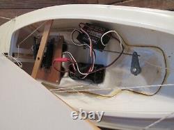 Vintage RC Remote Control Sail Boat 24 With Sails RESTORATION Or PARTS