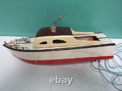 Vintage RICO Battery Operated Wooden Model Boat 1950's Japan (Parts or Repair)